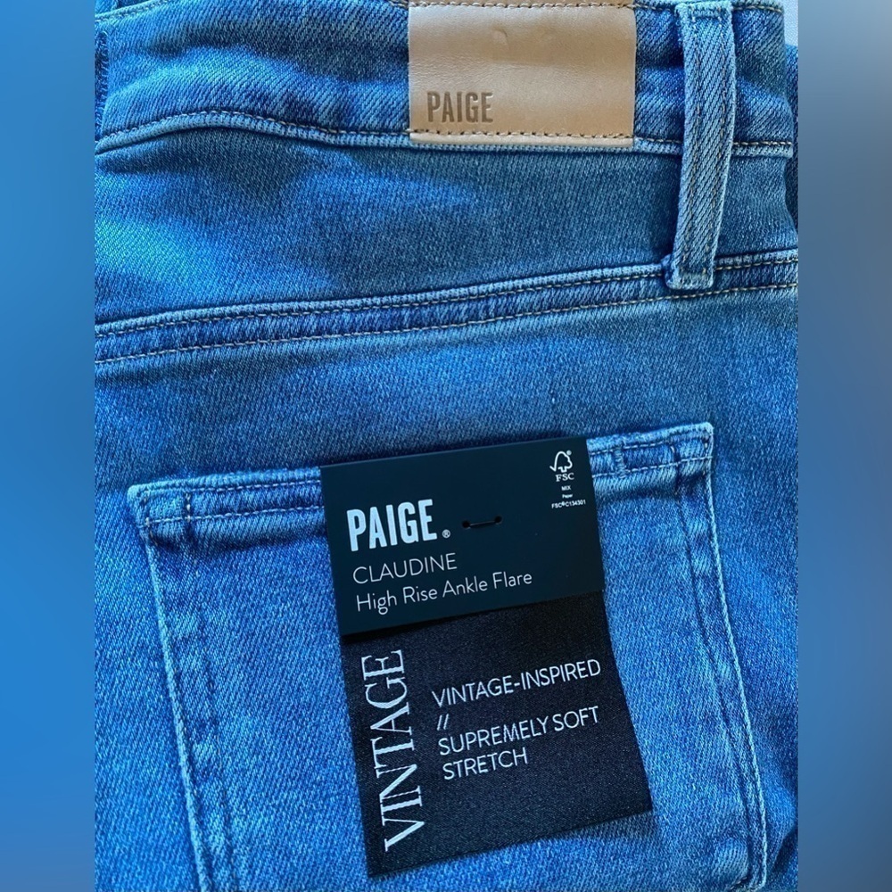 NEW w/TAGS PAIGE Claudine High Rise Ankle Flair Jeans Women's Size 32 - Picture 11 of 14